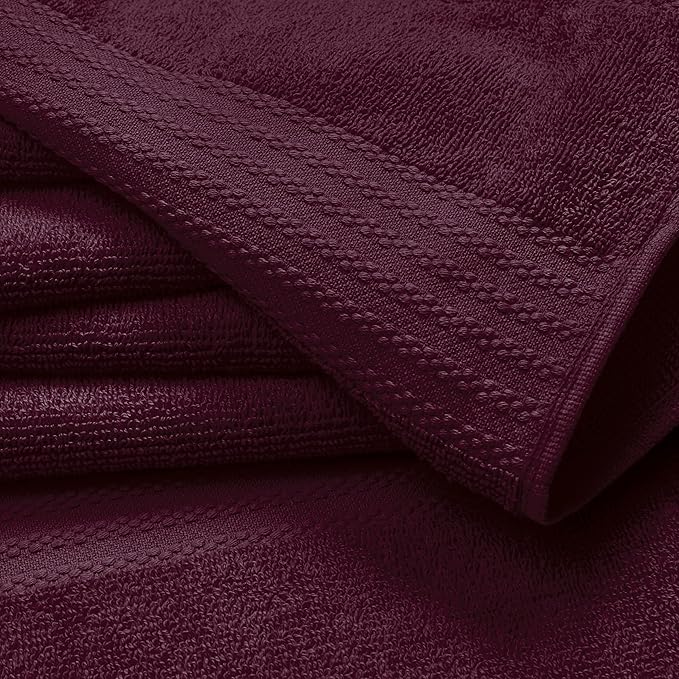 GLAMBURG Premium Cotton Oversized 2 Pack Bath Sheet 35x70-100% Pure Cotton - Ideal for Everyday use - Ultra Soft & Highly Absorbent - Machine Washable - Burgundy