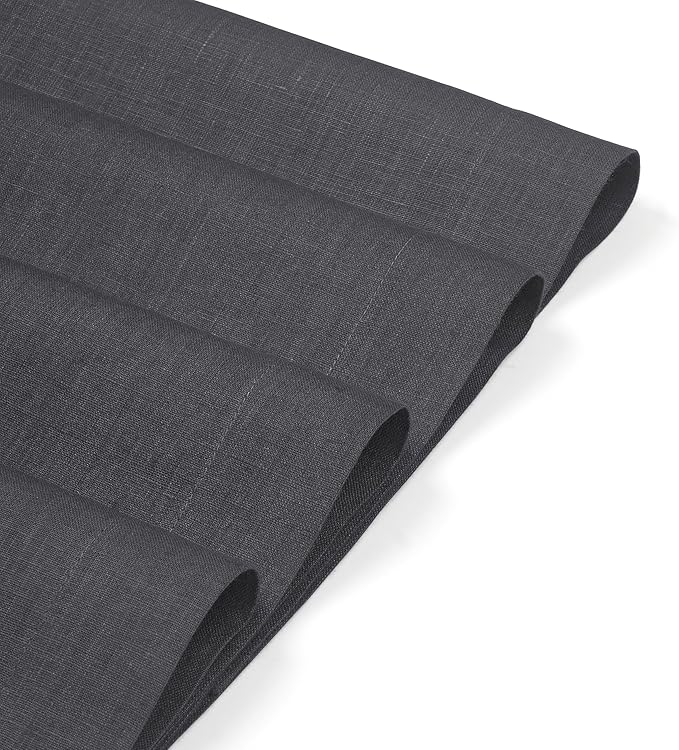 D'Moksha Homes Linen Charcoal Grey Placemats Set of 4-100% Pure Linen Placemats 14 x 19 Inch for Summer - Handcrafted and Machine Washable