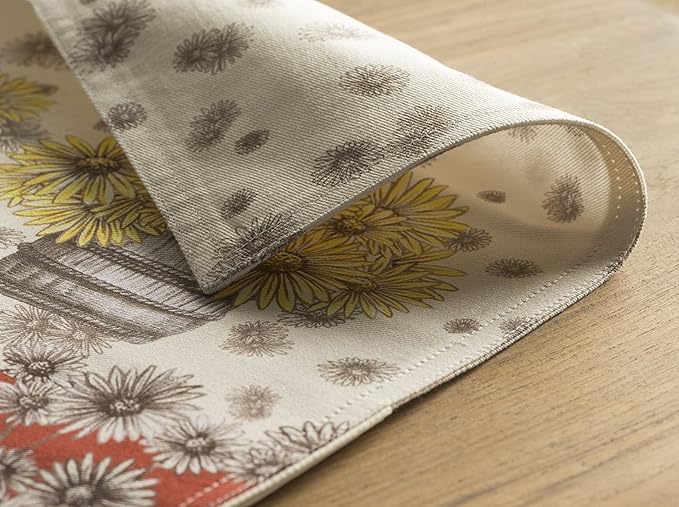 Maison d' Hermine Placemats Set of 4 100% Cotton Washable Cloth Place Mats, Reusable Table Mats for Kitchen Dining Decoration, Party, Wedding, Restaurant (Bagatelle, 13" x 19")