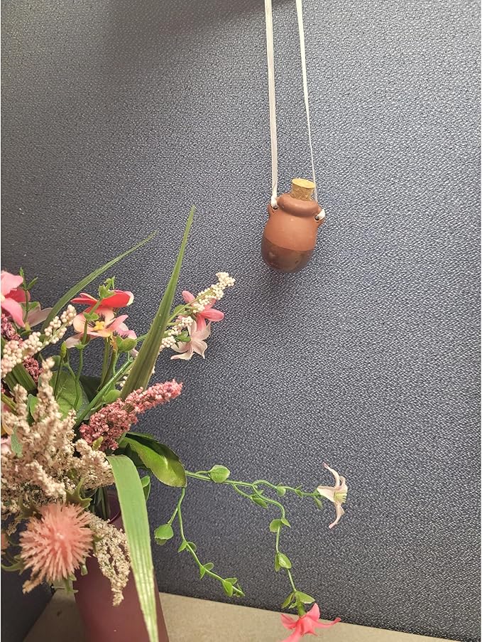 Hosley Set of 4 Terracotta Diffuser Bottles, 2.17 Inch High, Brown, Ideal for Essential Oils, Aromatherapy, Spa, Meditation