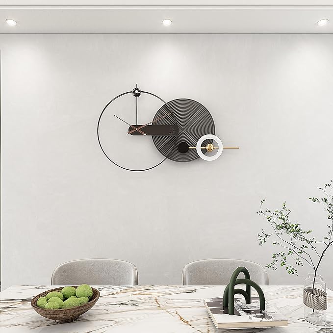 Wall Clock Large 25 Inch - Nordic Style Grey, Silent Non-Ticking Battery Operated Analog Hanging Clock for Living Room Office Bedroom Kitchen Mantel Decor