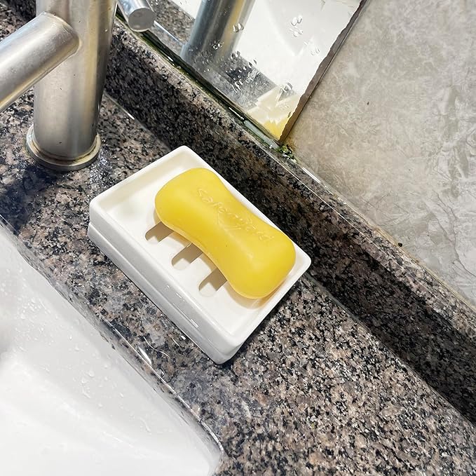 Ceramic Soap Dish Bar Soap Holder Double Layer Soap Tray Draining by Lofekea