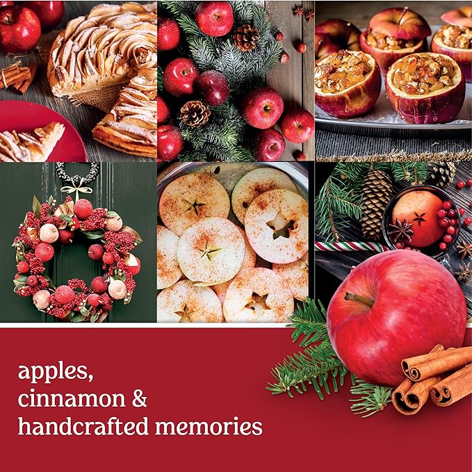 Yankee Candle Apple Wreath Scented, Classic 22oz Large Jar Single Wick Candle, Over 110 Hours of Burn Time | Holiday Gifts for All