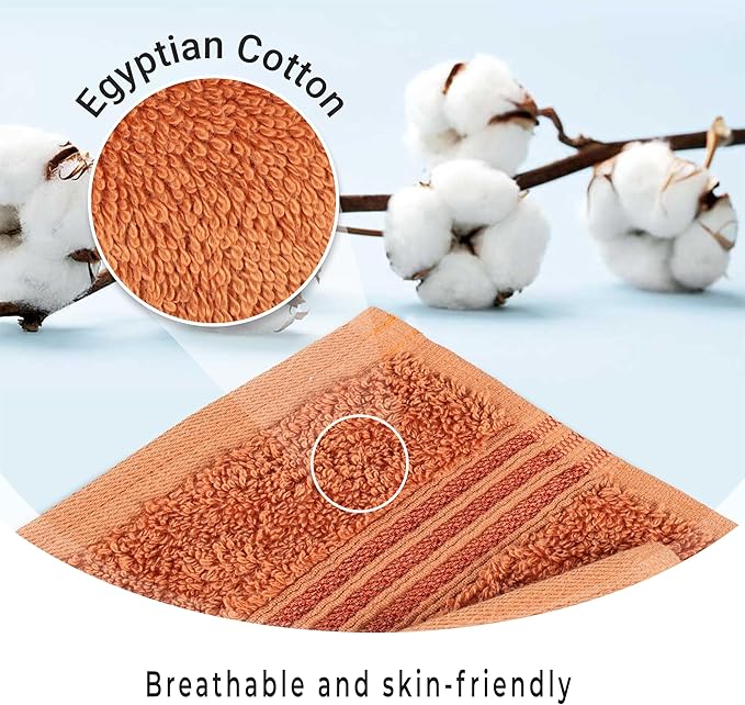 Superior Egyptian Cotton Bath Towel Set, Home Bathroom Towels, Master, Guest Bath, Decor Essentials, Quick Dry, Absorbent, Large Body Towels, Spa, Hotel, Resort, Adult, Kids, Set of 2, Caramel Brown