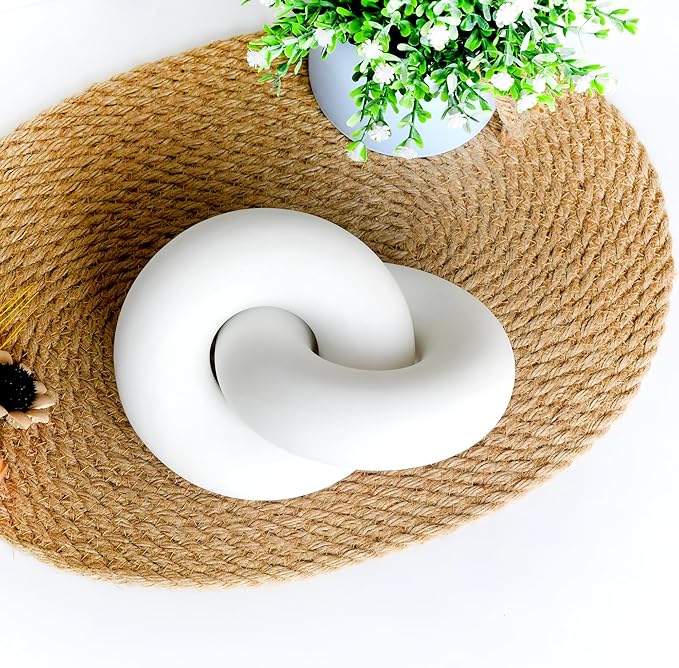 Wood Knot for Coffee Table Wood Link Chain Decor Shelf Decorations, Modern Farmhouse Bookshelf Decorative Objects