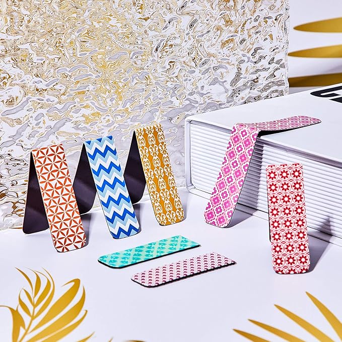 Zonon 24 Pcs Magnetic Bookmarks Clips Women Christmas Bookmark Magnetic Page Markers for Women Colorful Page Markers for Students Teachers Reading Xmas Gift(Cute)