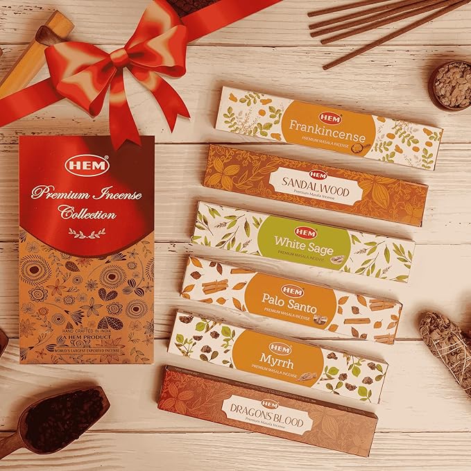 Hem Assorted Incense Sticks Variety 6 Incense Sticks x 15 GMS-Aromatherapy Incense for Relaxation, Inscents Stick Gift Set, Perfect for Meditation and Calm (Hem Woody Series)