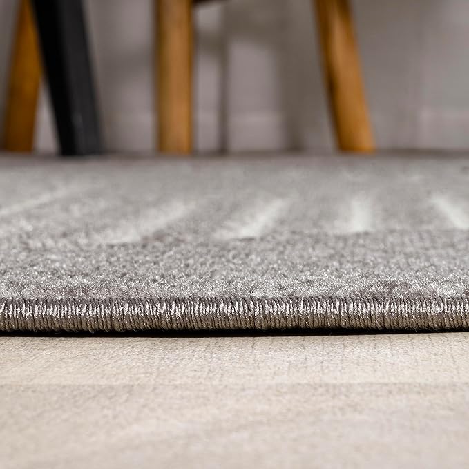 JONATHAN Y SCN104C-4 Nordby High-Low Geometric Arch Scandi Striped Indoor/Outdoor Area Rug, Contemporary, Bohemian, Transitional for Bedroom,Kitchen,Living Room,Non Shedding,Easy-Washing, Gray, 4 X 6
