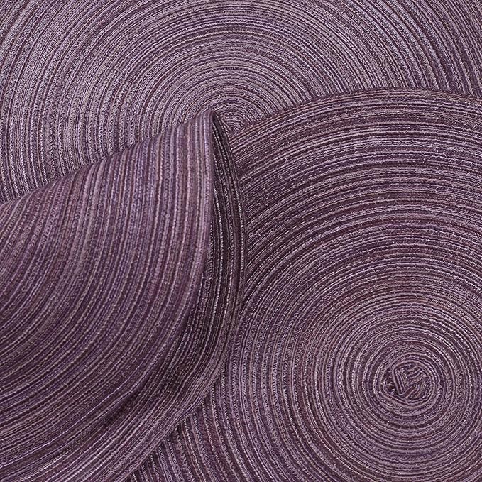 FunWheat Round Braided Placemats Set of 8 Place mats for Dining Tables Woven Heat Resistant Table Mats 15 inch(Purple,8pcs)