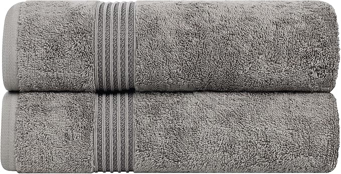 Superior Egyptian Cotton Bath Sheet Set, Oversized Towels for Home Bathroom, Master, Guest Bath, Decor Essentials, Quick Dry, Absorbent, Large Body Towel, Spa, Hotel, Resort, Set of 2, Charcoal