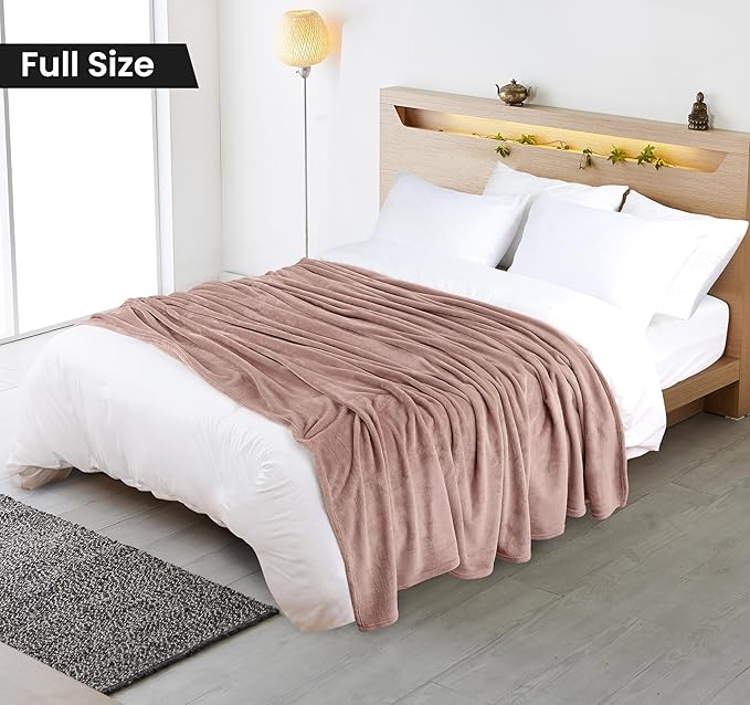 Utopia Bedding Rose Pink Fleece Blanket Full Size Lightweight Fuzzy Soft Anti-Static Microfiber Bed Blanket (90x84 Inch)