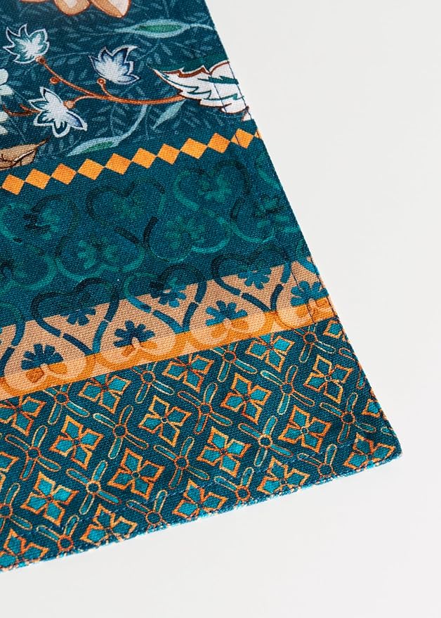 Maison d' Hermine Placemats Set of 4 100% Cotton Washable Cloth Place Mats, Reusable Table Mats for Kitchen Dining Decoration, Party, Wedding, Restaurant (Luxury Loft-Dark Teal, 13" x 19")