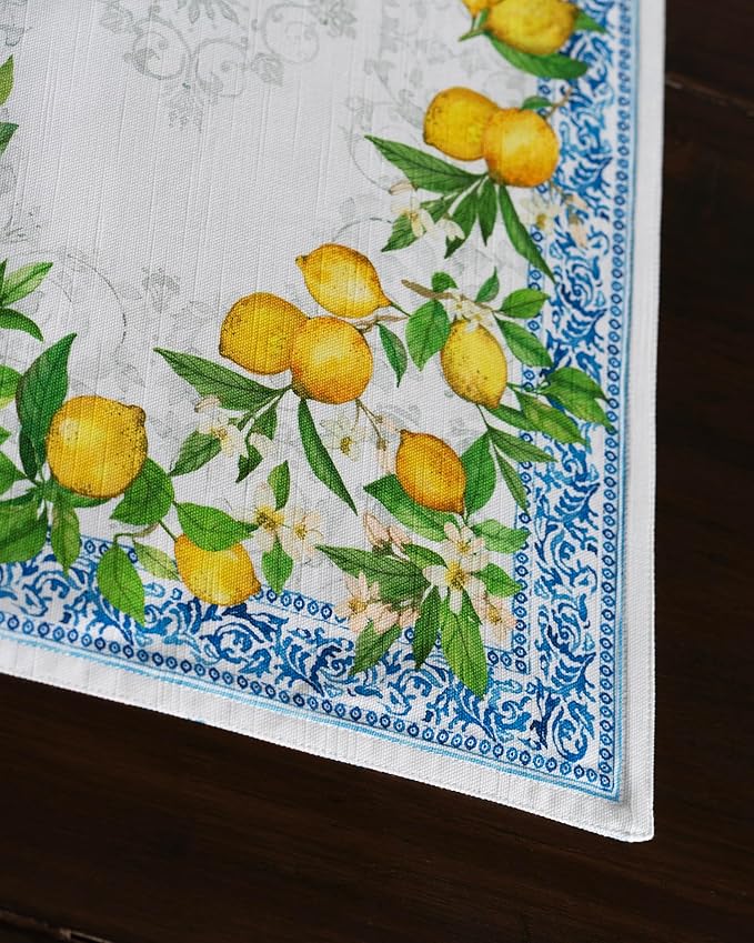 Maison d' Hermine Placemats Set of 4 100% Cotton Washable Cloth Place Mats, Reusable Table Mats for Kitchen Dining Decoration, Party, Wedding, Restaurant Spring/Summer (Cedrat, 13" x 19")