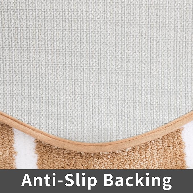 COSY HOMEER Extra Thick Bath Rugs Set - Anti-Slip Bath Mats Soft Plush 100% Strong Mirco Polyeste Mat Living Room Bathroom Mat Floor Water Absorbent(Beige,20/inch X 32/'' + 24/inch X 48/ inches)