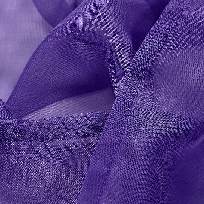 DONREN 2 Panels Solid Color Dark Purple Sheer Curtains Elegant Rod Pocket Window Voile Panels Drapes for Bedroom Living Room (52X84 Inches)