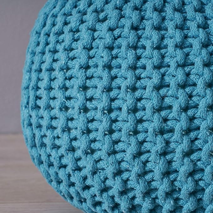 Moro Fabric Pouf, Aqua