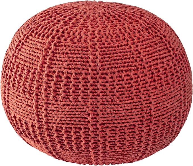 nuLOOM Berlin Casual Knitted Filled Ottoman Pouf