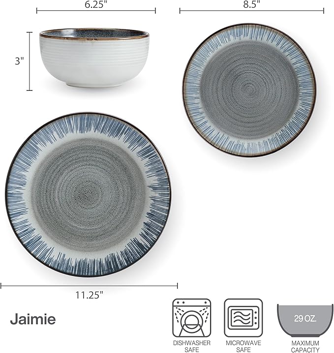 Pfaltzgraff Jaimie 12 Piece Dinnerware Set, Service for 4
