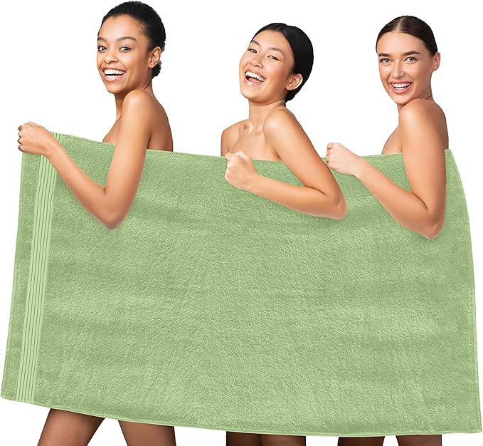 Elegant Comfort Premium Turkish Cotton 1 Piece Jumbo Bath Towel - 35 x 70 inch, Luxurious Hotel Spa Quality 100% Turkish Cotton Large Bath Towel - Highly Absorbent - Soft Bathroom Towel, Sage