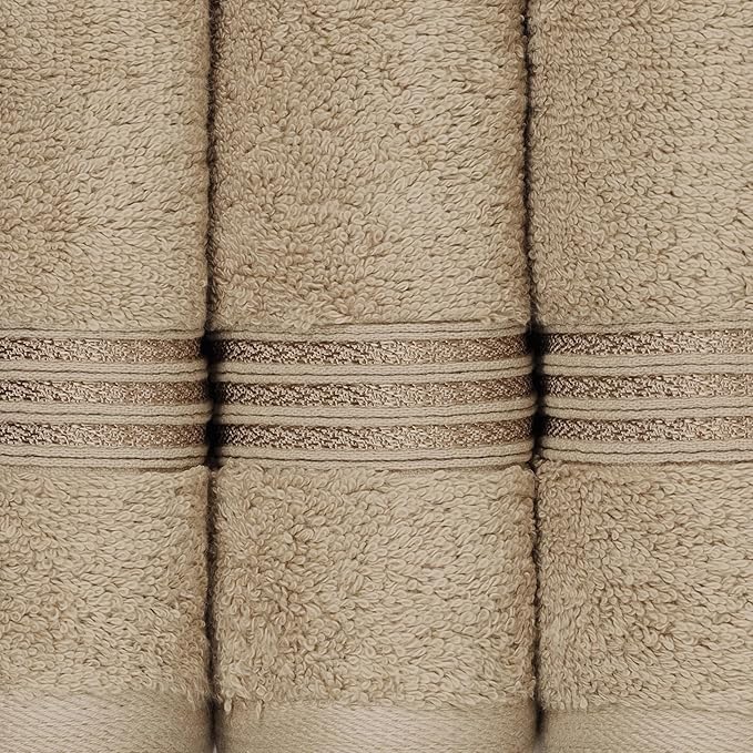Superior Egyptian Cotton 8-Piece Hand Towel Set, Towel Basics For Quick Dry, Absorbent Small Towels, Facial, Spa, Kitchen, Bathroom Essentials, Apartment, Guest Bath, Soft, Washcloth, Taupe