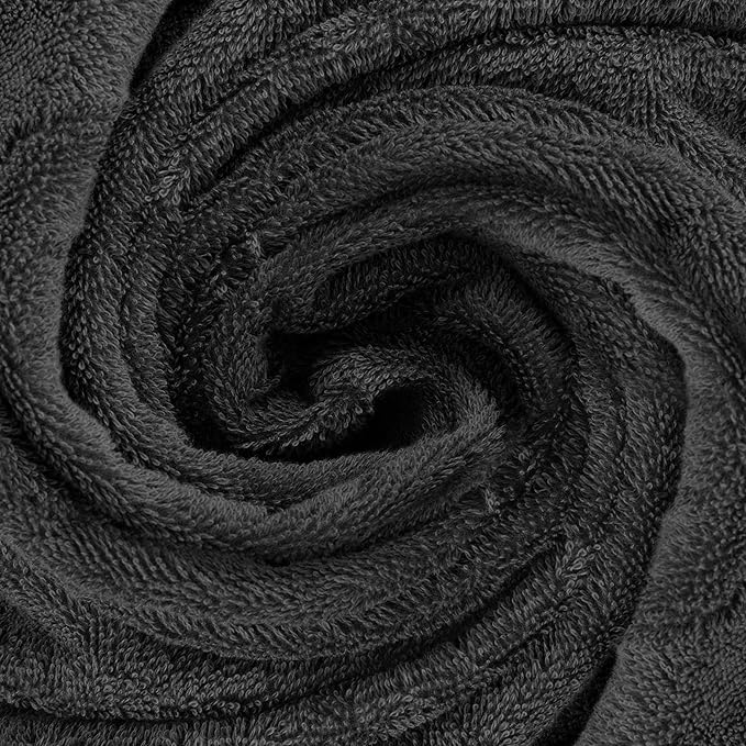 HOMELOVER 4 Piece Towel Set - 100% Organic Cotton 2 Bath Towels & 2 Hand Towels - 500 GSM, Hotel Quality, Soft, Highly Absorbent & Quick Drying Wash Towels for Kitchen & Bathroom (Charcoal Black)