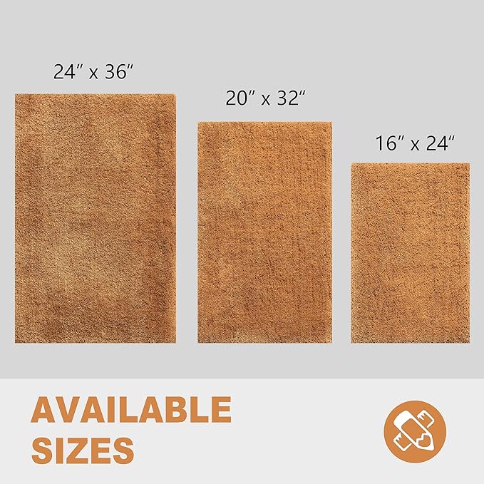 CozeCube Upgraded Shaggy Bath mat for Bathroom Non Slip 16" X 24", Super Soft Quick Dry Bath Rugs, Fluffy Plush Bathroom Rugs Machine Washable, Golden Brown