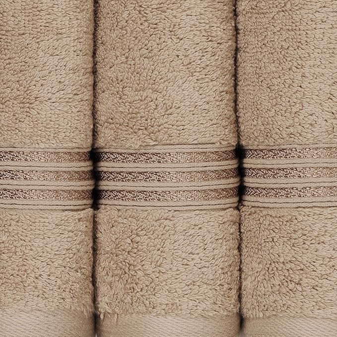 Superior Egyptian Cotton Bath Towel Set, Home Bathroom Towels, Master, Guest Bath, Decor Essentials, Quick Dry, Absorbent, Large Body Towels, Spa, Hotel, Resort, Adult, Kids, Set of 2, Taupe