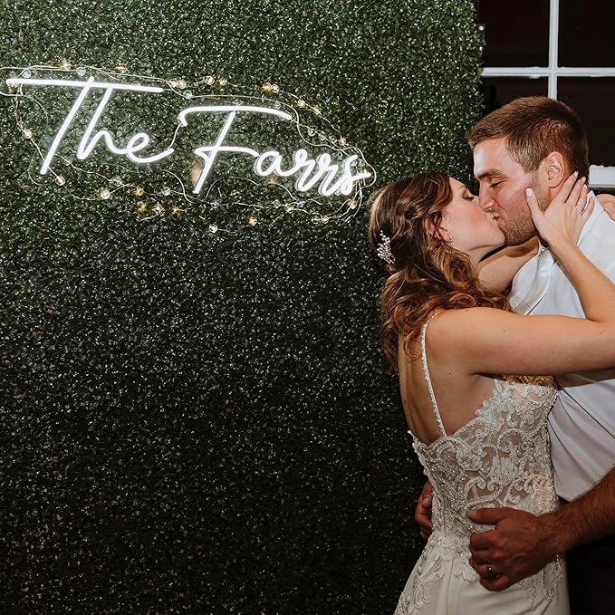 Custom Name Neon Sign Professional, Larger Customizable Wedding LED Neon Sign for Backdrop, Wedding Decor, Micro Weddings, Anniversary, Birthday Party Shop