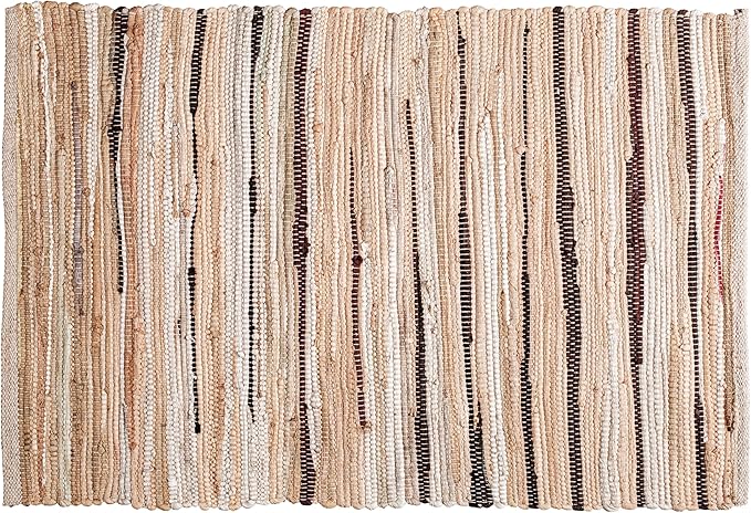 Rug Area Rugs Cotton Linen 2x3 Ft Multicolour Chindi for Livingroom Bedroom Washable RagRug Reversible Farmhouse Kitchen RunnerRug Carpet Area Runner Mat for Hallway, Entryway