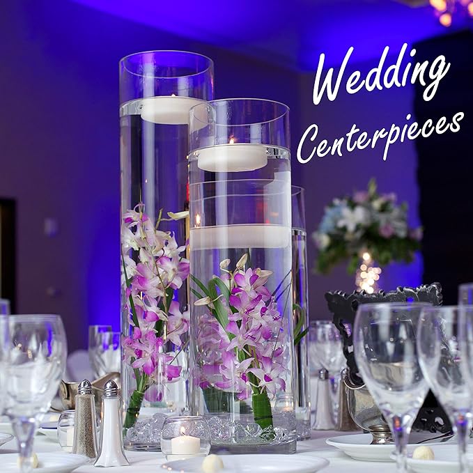 CYS Excel Clear Glass Cylinder Vase (H:20" D:4") | Multiple Size Choices Glass Flower Vase Centerpieces | Hurricane Floating Candle Holder Vase