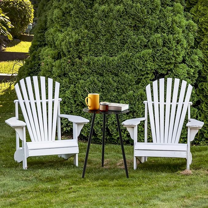 2 Packs Metal Outdoor Side Tables Small Outside End Table for Patio Round Accent Garden Corner Table for Small Spaces, Balcony, Porch Plant Stand Indoor