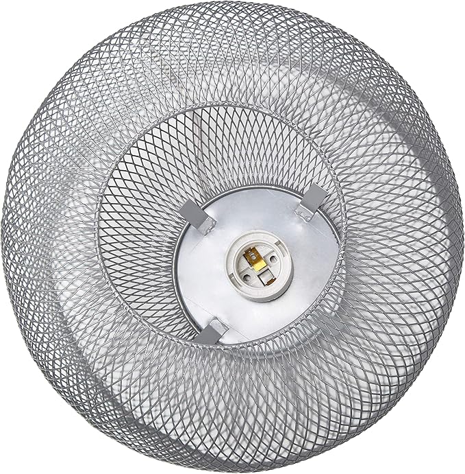 Simple Designs LT1072-GRY Metal Mesh Industrial Table Lamp, Gray
