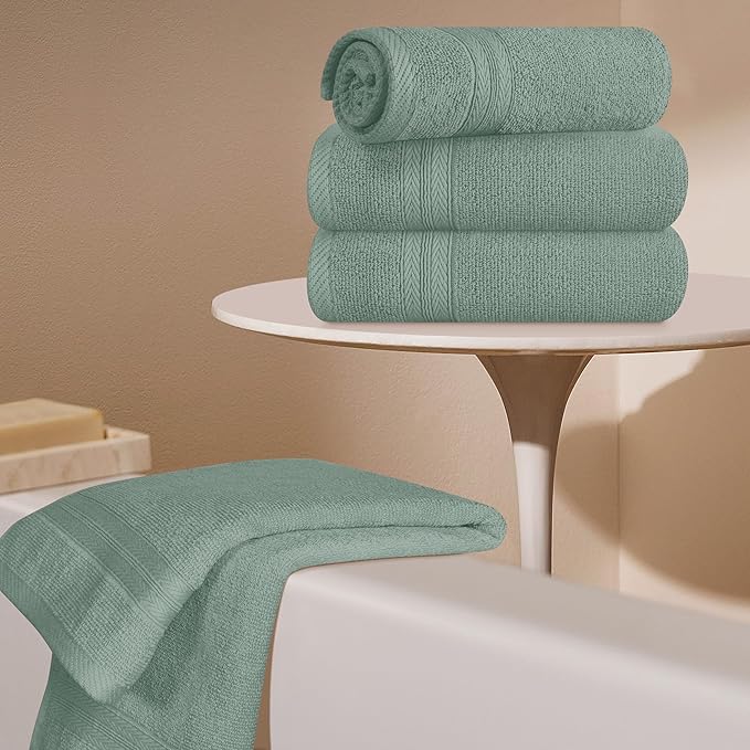 BOUTIQUO Ultra Soft 6-Piece Hand Towel Set 16x28-100% Ringspun Cotton - Durable & Highly Absorbent Hand Towels - Ideal for use in Bathroom, Kitchen, Gym, Spa & General Cleaning - Jade