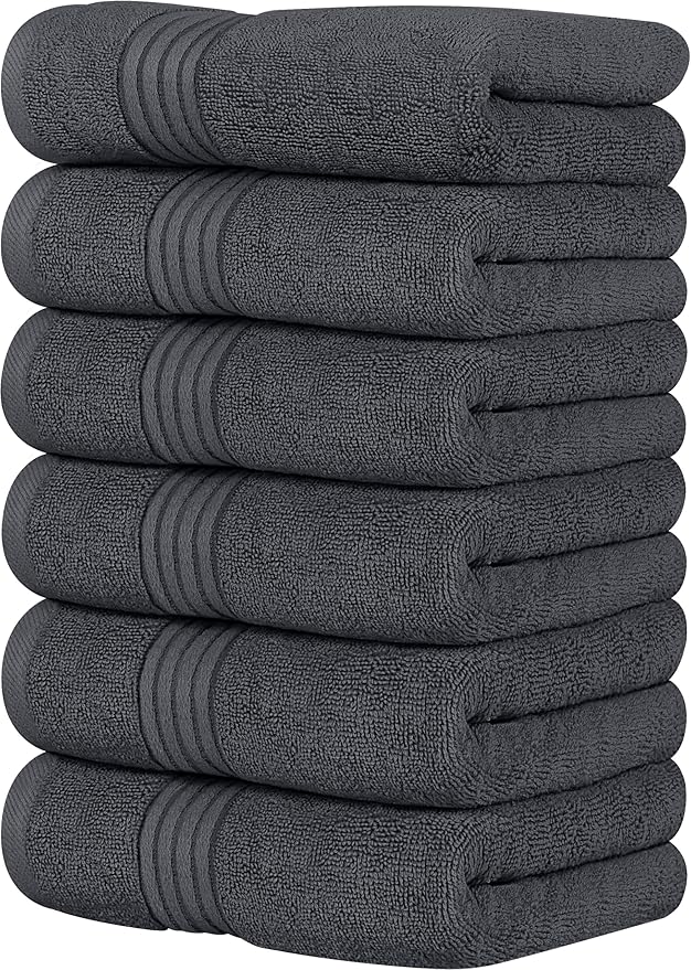 Utopia Towels Luxury Hand Towels Set, (16 x 28 inches) 100% Ring Spun Cotton, Lightweight and Highly Absorbent Towels for Bathroom, Travel, Camp, Hotel, and Spa (Grey) (60 Pack)