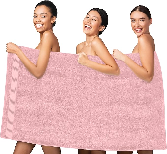Elegant Comfort Premium Turkish Cotton 1 Piece Jumbo Bath Towel - 35 x 70 inch, Luxurious Hotel Spa Quality 100% Turkish Cotton Large Bath Towel - Highly Absorbent - Soft Bathroom Towel, Dusty Rose