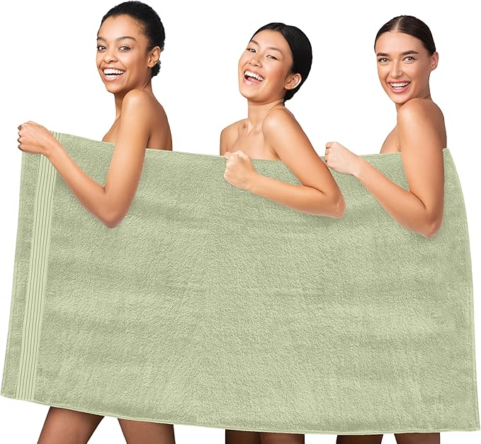 Elegant Comfort Premium Turkish Cotton 1 Piece Jumbo Bath Towel - 35 x 70 inch, Luxurious Hotel Spa Quality 100% Turkish Cotton Large Bath Towel - Highly Absorbent - Soft Bathroom Towel, Mint Green