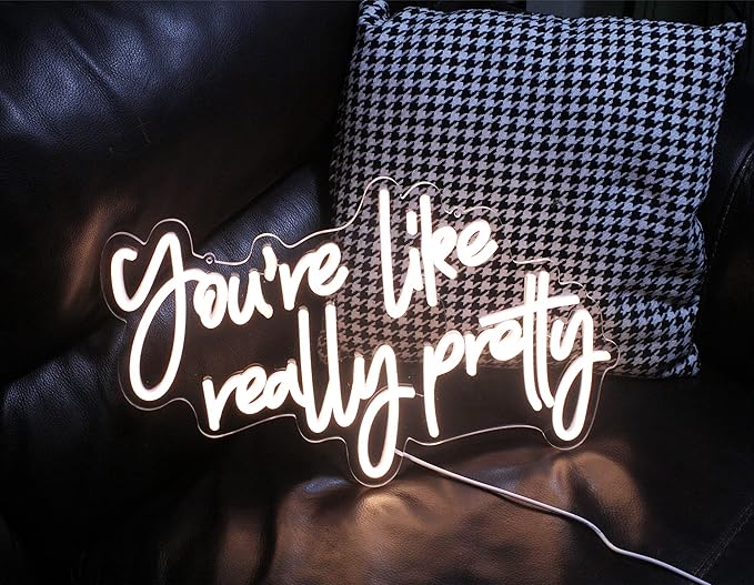 DAKABUKA You are Like Really Pretty Neon Sign Warm White Room Decor LED Neon Signs Wall Decor for Bedroom Bachelorette Party Teen Girls Room with Dimmable Switch USB Power(16.9 * 10.6inches)