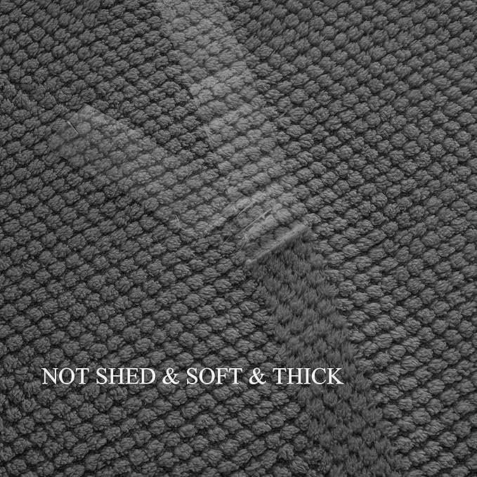 Dark Grey 300GSM Super Soft Large Queen Blanket for Couch Sofa Bed Cozy Blankets for Women Girls Cute Fleece Fluffy Blanket for Aesthetic Home Decor 90x90