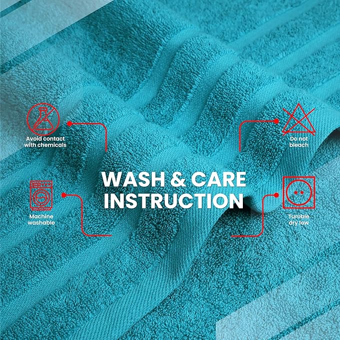 Infinitee Xclusives 100% Cotton Luxury Bath Towels (Set of 2, 27x54 Inches) – Soft, Absorbent, Quick-Drying Towels for Bathroom, Gym, Spa & Hotel |Serene Teal|