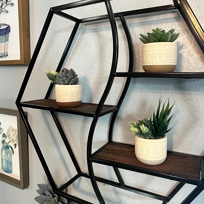 Admired By Nature Set of 3 Modern 3" Ceramic Flower Plant Planters, Ceramic Pot Planter Indoor Ceramic, Houseplant Cactus Ceramic Pot, Decorative Planter for Indoor Succulent Plant Home Décor, Tan