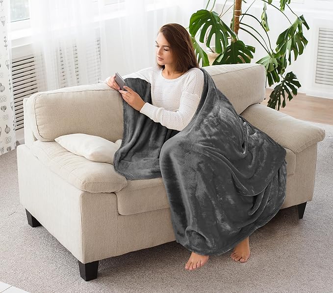 Utopia Bedding Grey 300GSM Fleece Blanket (Throw Size - 50x60 Inch) Luxury Soft Bed Blanket (Bulk Pack of 16)