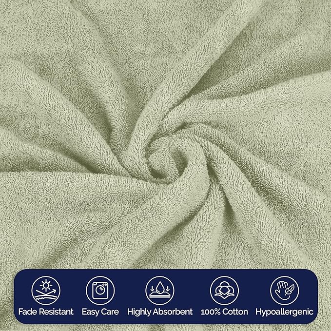 Elegant Comfort Premium Turkish Cotton 2 Pack Bath Towel Set - 27 x 54 inch, Luxurious Hotel Spa Quality 100% Turkish Cotton 2PC Bath Towel Set - Highly Absorbent - Soft Bathroom Towels, Mint Green
