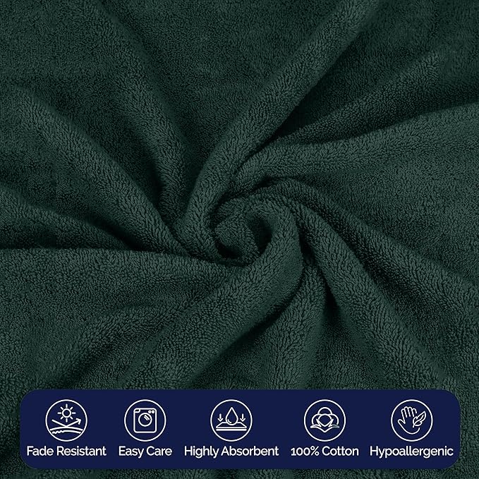 Elegant Comfort Premium Turkish Cotton 1 Piece Jumbo Bath Towel - 35 x 70 inch, Luxurious Hotel Spa Quality 100% Turkish Cotton Large Bath Towel - Highly Absorbent - Soft Bathroom Towel, Hunter Green