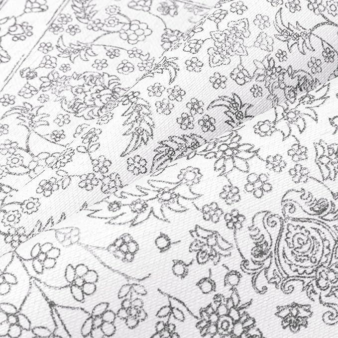 Floral Area Rug 4x6 Washable Entryway Grey Carpet Non Slip Boho Thin Farmhouse Throw Accent Rug for Living Room Bedroom Office Kitchen Bathroom