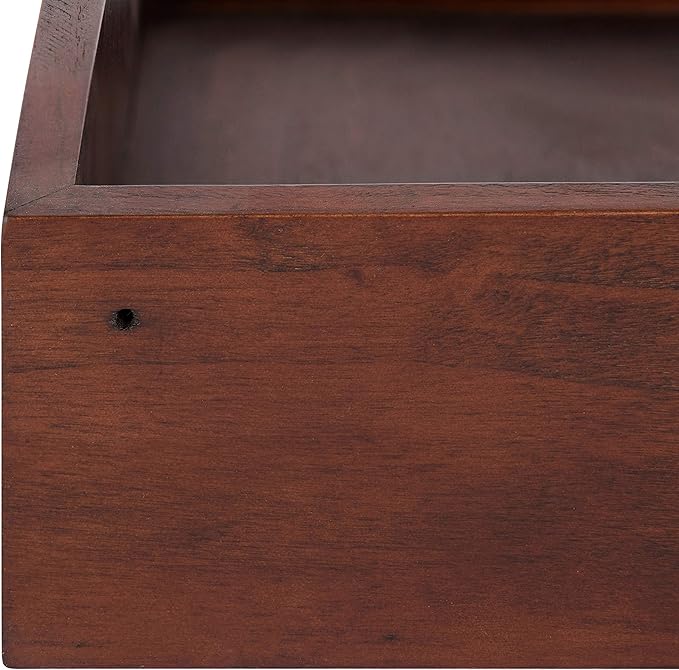 Kate and Laurel Levie Modern Floating Corner Wood Wall Shelves, 12 x 12 Inches, 2 Pack, Walnut Brown