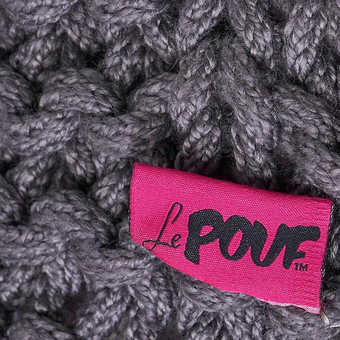 Moro Fabric Pouf, Grey