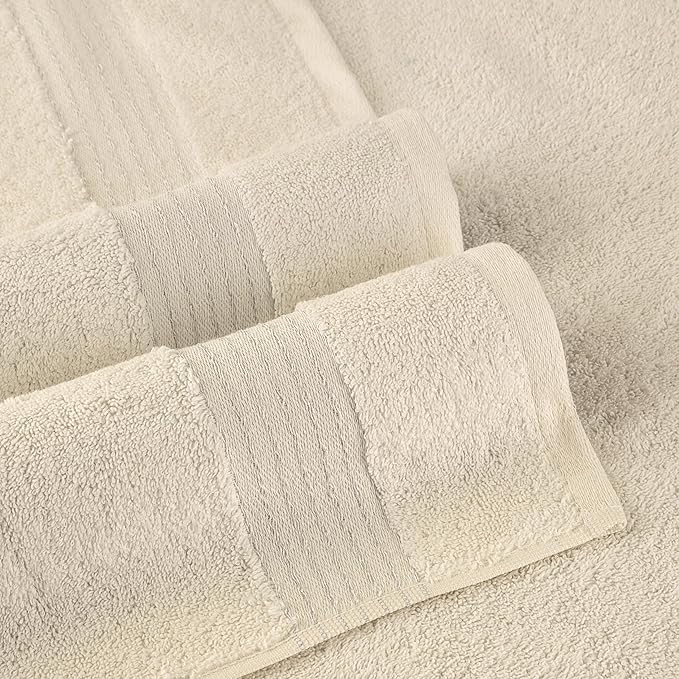 Elegant Comfort Premium Turkish Cotton 1 Piece Jumbo Bath Towel - 35 x 70 inch, Luxurious Hotel Spa Quality 100% Turkish Cotton Large Bath Towel - Highly Absorbent - Soft Bathroom Towel, Ivory
