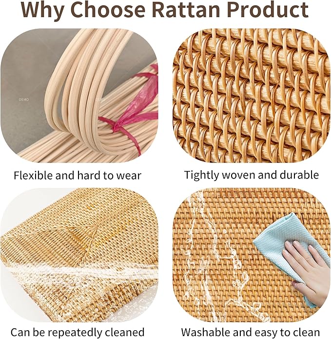 Rattan Laundry Hamper With Lid, Round Wicker Large Hampers For Laundry With Liner Bag and Handles for Organizing Clothes Kids Toys Books (15.7" L×15.7"W×17.3"H)