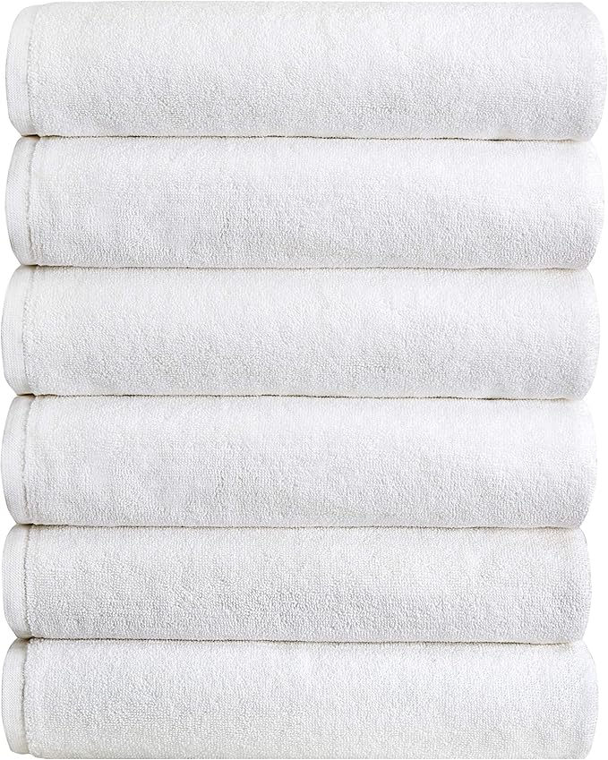 Pleasant Home 6 Pack Hand Towels Set – 16” x 28” | 100% Cotton | 500 GSM | Professional Bath Towels Use for Hotels, Hospitality, Spas, Salons | Lightweight & Durable | Bath Towels Set | White