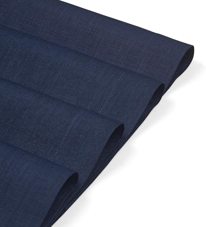 D'Moksha Homes Linen Navy Blue Placemats Set of 4-100% Pure Linen Placemats 14 x 19 Inch for Summer - Handcrafted and Machine Washable